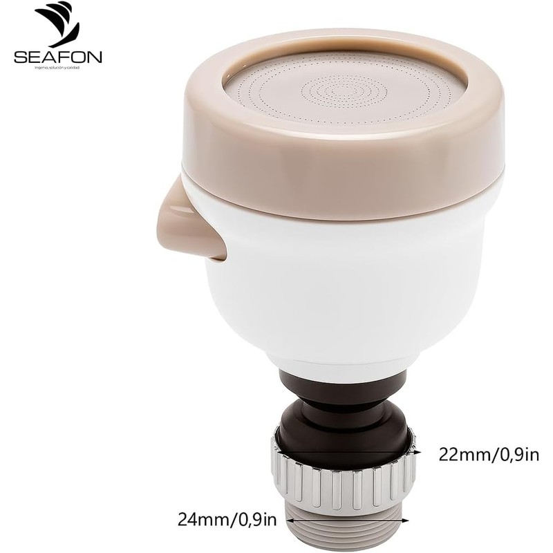 SEAFON Aireador para Grifo de Cocina 360° 3 Modos Antisalpicaduras