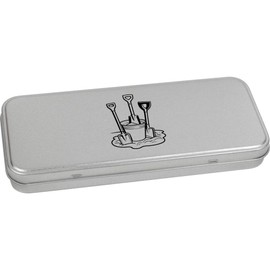 Azeeda 'Bucket and Spades' Metal Hinged Stationery Tin/Storage Box (TT00231280)