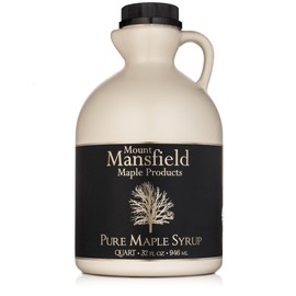 Mansfield Maple Certified Organic Pure Vermont Maple Syrup in Plastic Jug Grade A Dark Robust, Quart