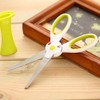 Emartbuy Green Rabbit 13 cm Stainless Steel Scissors with Compact
