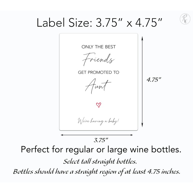 FRIENDS Pregnancy Announcement Wine Labels ● SET of 4 ●