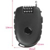 Compact Cable Lock, Combination Lock with Wire Rope (75cm), Lock