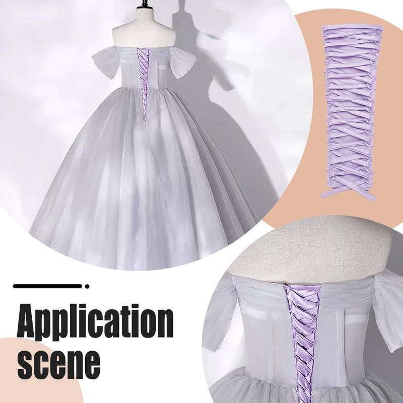 NBEADS Corset Dress Zipper Replacement, Adjustable Fit Satin Corset Back
