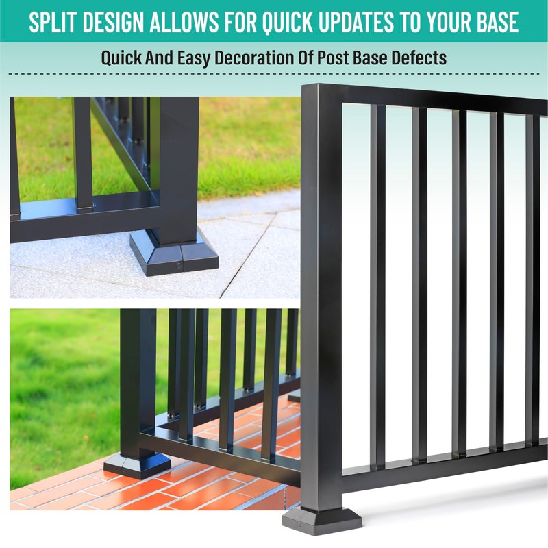 AJOVW 2 pcs 2.5x2.5(Actual: 2.5"x2.5") Aluminum Deck Post Base Cover,