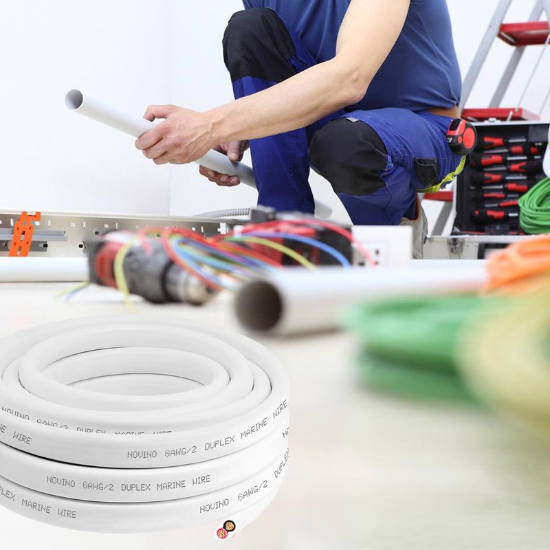 6 Gauge Marine Wire Duplex Marine Grade Wire,6 AWG 15ft
