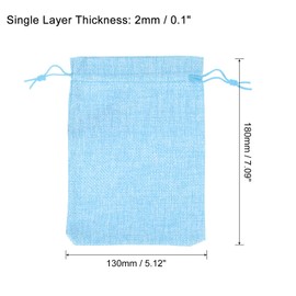 PATIKIL 7"x5" Coin Sacks Bag, 6 Pack Bank Deposit Change Transit Bags with Drawstring Bags Gift Bag, Blue