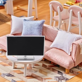 Toyvian Dollhouse Miniature TV: Plastic Simulation Mini TV Toy, 1:12 Scale Fake Television Model, Tiny Dollhouse Furniture Accessories for Kids Play House Decor(Black