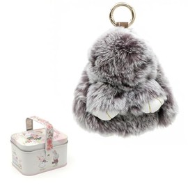 Fluffy Bunny Keychain - Ultra Soft Plush Rabbit Charm