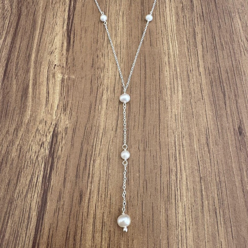 Agalea | Collar Corbatero de Plata Ley .925 con Perla