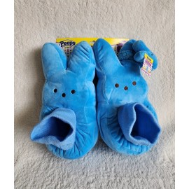 peeps NWT Kids Easter Peeps Plush Bunny Blue Slippers with wrist hugger, size M 13 / 1