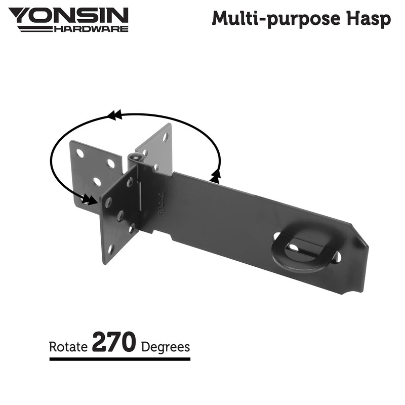 YONSIN 5" Door Padlock Safety Hasp Latch, Door Hasp Clasp