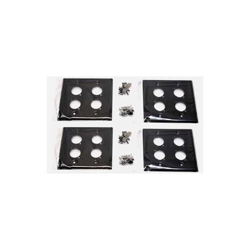 (4) Four Double Gang Blank Wall Plate Four XLR Male/Female