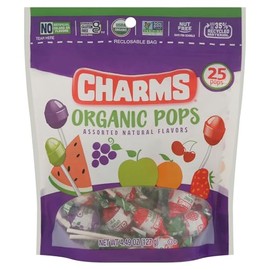 Charms, Assorted Organic Pops, 4.49 Ounce, 25 Count