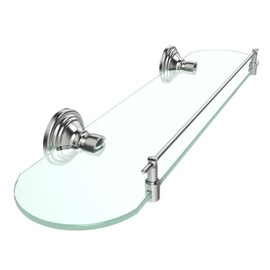 WZKALY Glass Shelf for Bathroom, 20 Inch Glass Floating Shelves for Wall, Shower Glass Shelves with Stainless Steel guardrail for Kitchen,Bedroom, Living Room (Brushed Nickel)