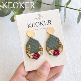 KEOKER Polymer Clay Texture Roller, Polymer Clay Roller for Making Earrings, Clay Texture Roller, Like Polymer Clay Texture Sheets, Great Work with Polymer Clay Cutters (Linen Fabric)