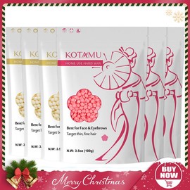 KOTAMU Wax Beads, 6 Packs Waxing Beads for Hair Removal-Facial Bikini Brazilian Leg SensitiveSkin Full Body christmas haul 2024 Comfort Cosmetic Cream - net weight: 300g (Cream*2-Pink*1)
