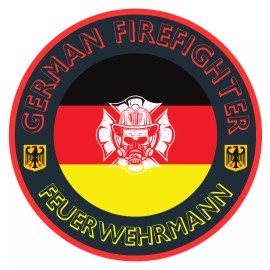 3" German Firefighter helmet sticker