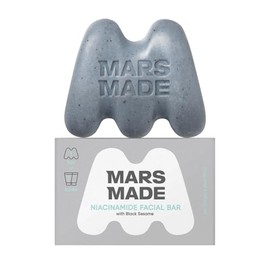 Mars Made Barra facial de niacinamida con sésamo negro, barra de jabón nutritiva e hidratante para todo tipo de piel, cuidado de la piel coreano vegano y apto para viajes (3.35 oz, 3.35 onzas)