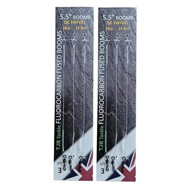 Twin Pack Fluorocarbon Leaders Quick Change Swivel Booms, 6 Booms (5.5 inch)