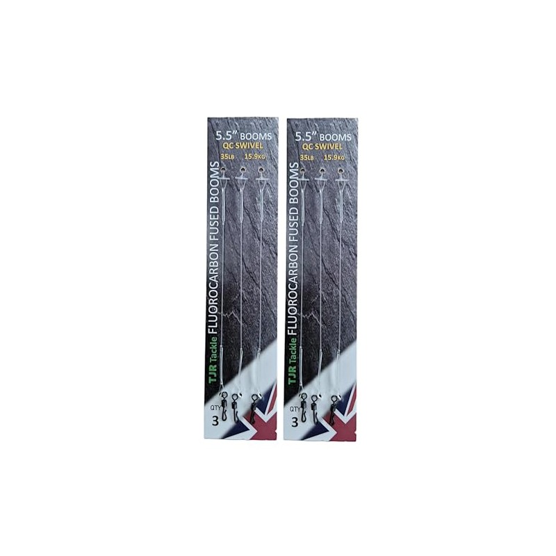 Twin Pack Fluorocarbon Leaders Quick Change Swivel Booms, 6 Booms