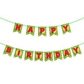Green Happy Birthday Banner, Cute Cartoon Turtles Birthday Banner Turtle Party Decorations Comic Themed Backdrop Party Supplies for Boys Girls Bday Parties