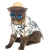 Impoosy Hawaiian Dog T Shirts Pet Summer Clothes Cat Sunglasses