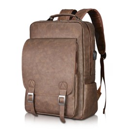 lXiJESR Laptop Backpack for Men Womne Waterproof Daily Purse Casual Carry On College Daypack with USB Charging Port Airline Flight Approved Personal Item Bag for Work School Travel (Coffee)