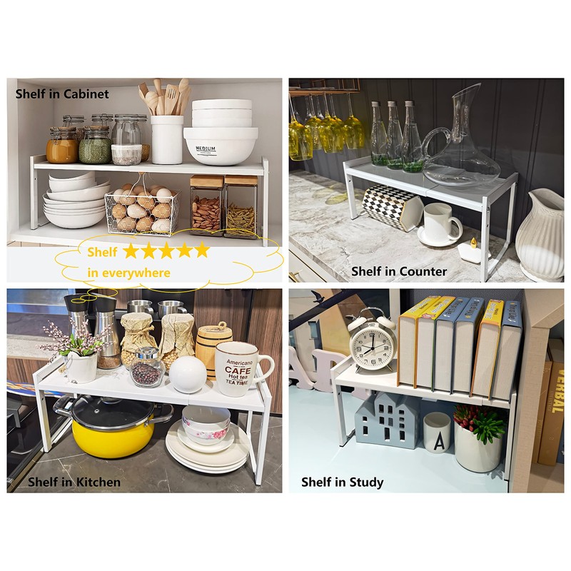 Urhomey plus Expandable Cabinet Shelf Organizer 16-26" L Stackable Kitchen