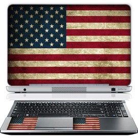 Meffort Inc 13 13.3 Inch Laptop Skin Sticker Cover Art Decal Decorative Stickers (Included 2 Wrist Pads) - USA Flag