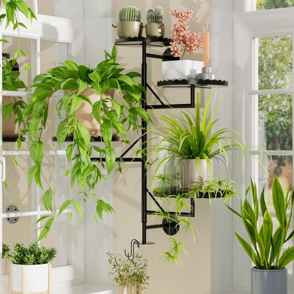 Rotating Wall Plant Shelves Versatile Window Plant Shelf for Indoor