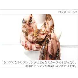 Instyle Japan Scarf Ring, Scarf Clasp, Triple Ring, Scarf Clip, Choice of Sizes, Choice of Colors, Gold, Silver, Simple, Simply Pass Through, Easy Arrangement, Women’s - golden