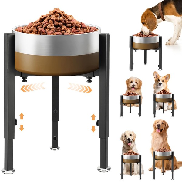 Elevated Dog Bowl Stand, Upgrade Metal Dog Feeder, 4 Adjustable