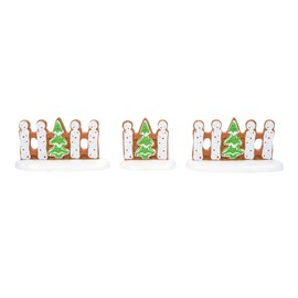 Department 56 Accessories for Village Collections Gingerbread Christmas Fence Figurine Set, 1.5 Inch, Multicolor
