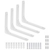 Shelf Brackets White 4 Pcs 6 Inch Premium Right Angle