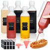Supkiir Condiment Squeeze Bottles 16oz with Flip Top Lid, 5Pcs