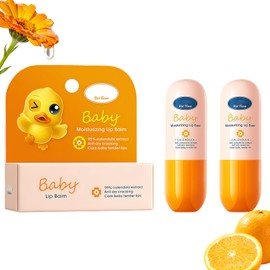 Natural & Organic Kids Lip Balm Set - Cute Girls Baby Lips Lip Care with Moisturizing Relief for Dry Cracked Lips (Pack of 2)