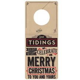 The Gift Wrap Company 4 Count Holiday Bottle Neck Tags, Tidings of Cheer, Black/Tan