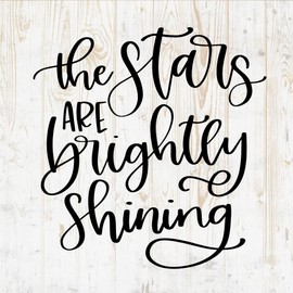 Stars are Brightly Shining - Christmas Wall Decals Stickers - Xmas Decorations - Christmas Quotes Sayings Wall Indoor Outdoor Window Decor DWSV6415