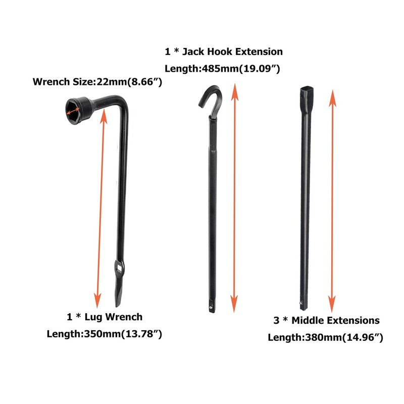 Dr.Roc Spare Tire Tool Kit with Spare Tire Jack Handle