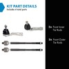 TRQ Inner and Outer Driver and Passenger Side Tie Rod