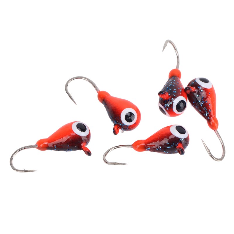 5 PCS Ice Fishing Jigs Kit Winter Fishing Perch Hooks