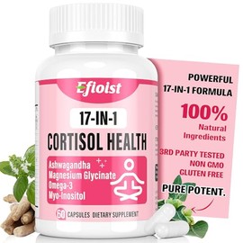 Cortisol Supplement for Women, 17-in-1 Hormone Harmony for Women, Cortisol Reducer with Ashwagandha, Rhodiola Rosea, Magnesium Glycinate, Omega-3, for Mood, Focus, Sleep Support, 60 Capsules