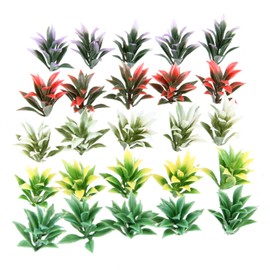 Yetaha 100PCS Mixed Model Plants Colorful Flowering Plants Railway Park Garden Scene Architecture Ornament Scenery Railroad Layout Scene Decoration, Height 4cm/1.57inch