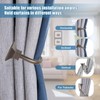 Kowibcl 4Pcs Square Metal Decorative Curtain Holdbacks, Wall Mounted Window