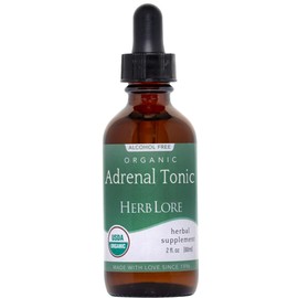 Herb Lore Adrenal Tonic Tincture - USDA Organic Liquid Herbal Adrenal Support Supplement Drops with Ashwagandha, Rhodiola & Eleuthero - Alcohol Free - 2 Fl Oz