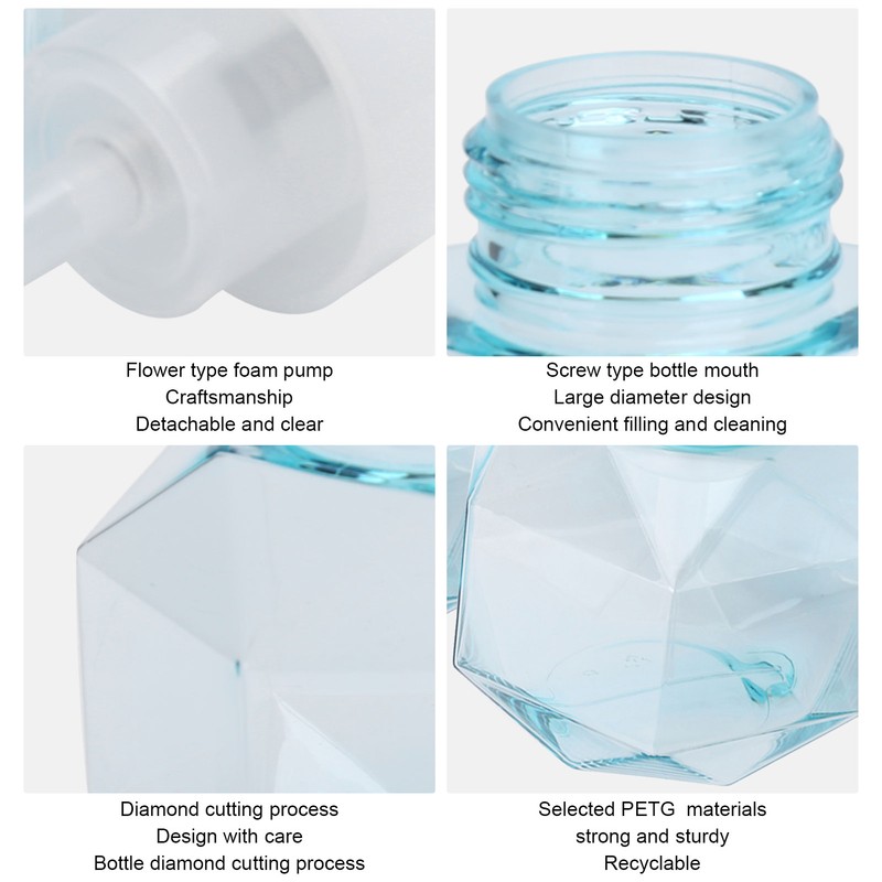 3Pcs PETG Flower Foam Bottle 300ml Mousse Pump Bottle Hand