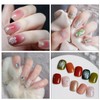 Chisafly Nail Stickers Flower White Petals Transparent Cherry Blossom Nail