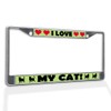 Fastasticdeals Metal Insert License Plate Frame I Love My Cat!