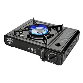 Max Gas Stove MS-2500 (Black), 8000 BTU, Camp Stove, with Carrying Case