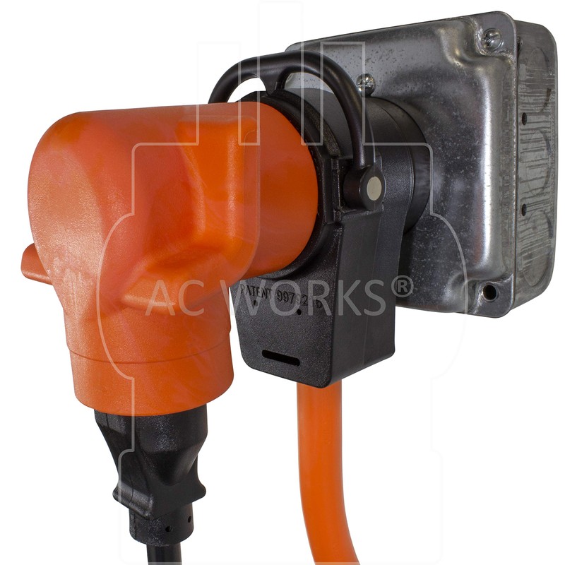 AC WORKS 50-Amp RV/Range/Generator 14-50 Piggy-Back Plug Adapter (To 4-Prong